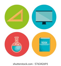 education set flat icons