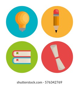 education set flat icons