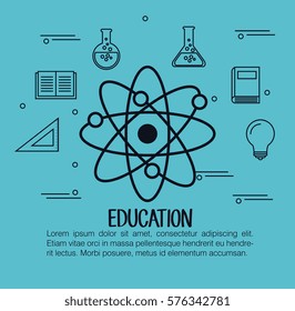 education set flat icons
