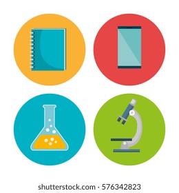 education set flat icons