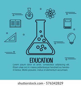 education set flat icons