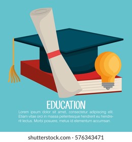 education set flat icons