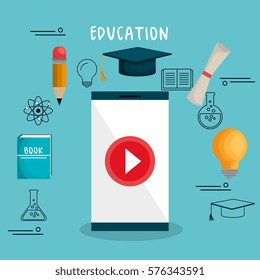education set flat icons