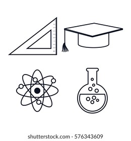 education set flat icons