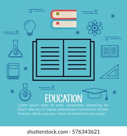 education set flat icons