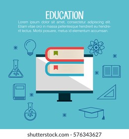 education set flat icons
