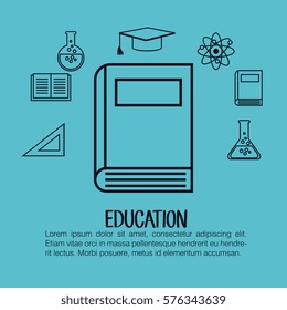 education set flat icons