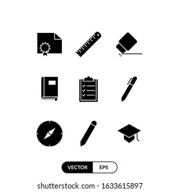 Education set icon vector illustration logo template for many purpose. Isolated on white background.