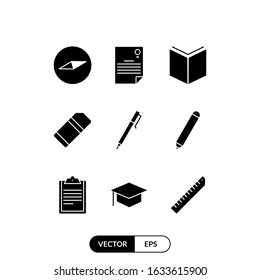Education set icon vector illustration logo template for many purpose. Isolated on white background.
