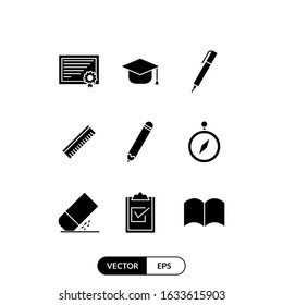 Education set icon vector illustration logo template for many purpose. Isolated on white background.