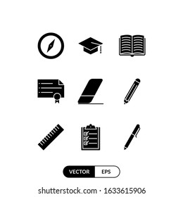 Education set icon vector illustration logo template for many purpose. Isolated on white background.