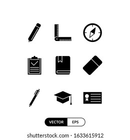 Education set icon vector illustration logo template for many purpose. Isolated on white background.