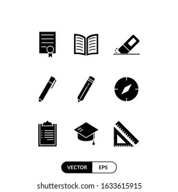 Education set icon vector illustration logo template for many purpose. Isolated on white background.