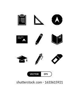 Education set icon vector illustration logo template for many purpose. Isolated on white background.