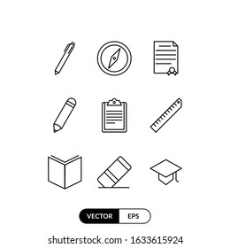 Education set icon vector illustration logo template for many purpose. Isolated on white background.