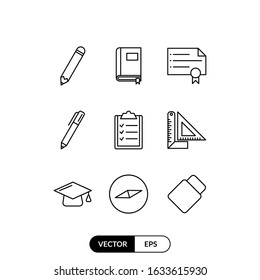 Education set icon vector illustration logo template for many purpose. Isolated on white background.
