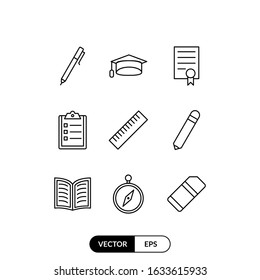 Education set icon vector illustration logo template for many purpose. Isolated on white background.