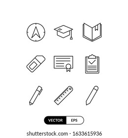 Education set icon vector illustration logo template for many purpose. Isolated on white background.