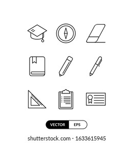 Education set icon vector illustration logo template for many purpose. Isolated on white background.