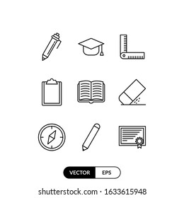 Education set icon vector illustration logo template for many purpose. Isolated on white background.