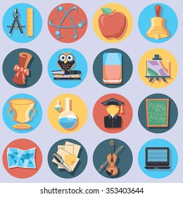 education set of icons