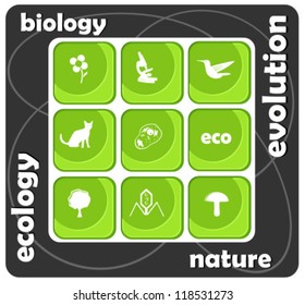 Education set Icons of biology