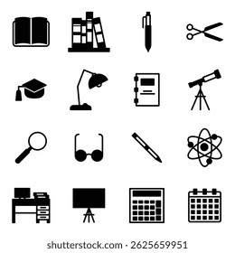 education set icons vector isolated.
