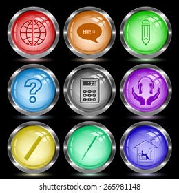 Education set. Internet button. Vector illustration.