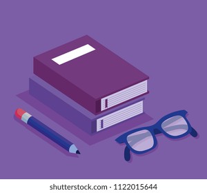 education set isometric icons
