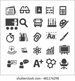 education set on white background