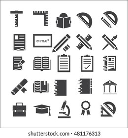 education set on white background