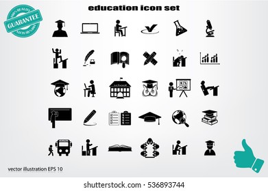 Education set vector icons.
