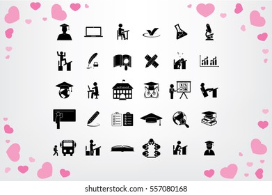 Education set vector icons.