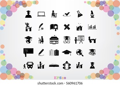 Education set vector icons 