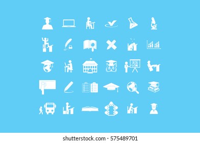 Education set vector icons 