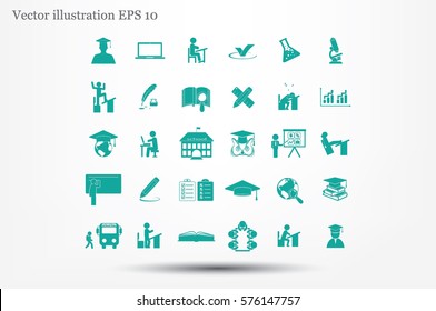 Education set vector icons 