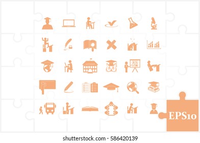 Education set vector icons.