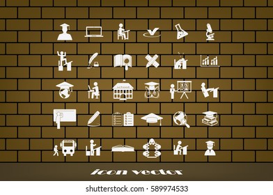 Education set vector icons.