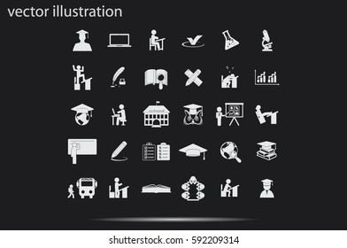 Education set vector icons 