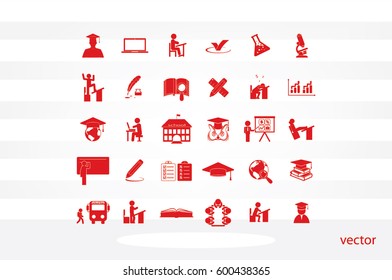 Education set vector icons.