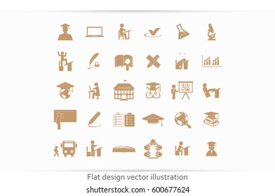 Education set vector icons.