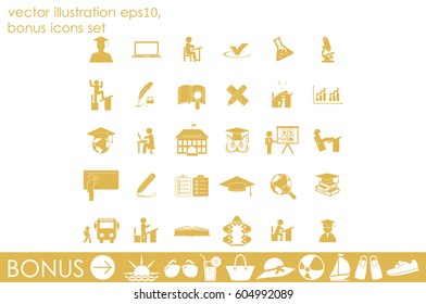 Education set vector icons.