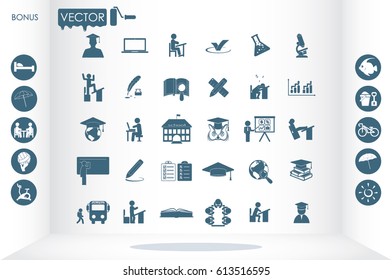 Education set vector icons.