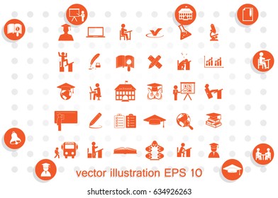 Education set vector icons.