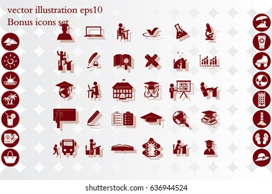 Education set vector icons.