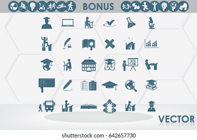 Education set vector icons.