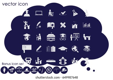 Education set vector icons.