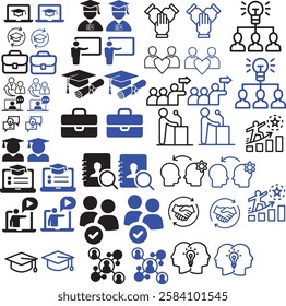 Education. Set of vector illustration posters and banners of education, learning, back to school, reading book, online course and training, distance education and e-learning.