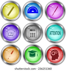 Education set. Vector internet buttons.