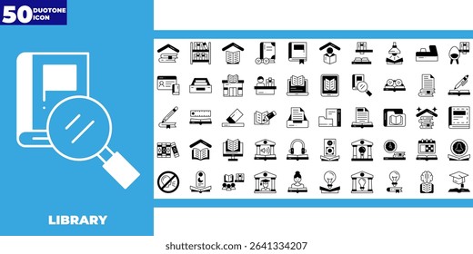 Education set of web icons in dualtone style